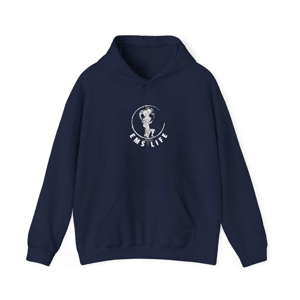 EMS Life Atlas wht icon - Unisex Heavy Blend™ Hooded Sweatshirt